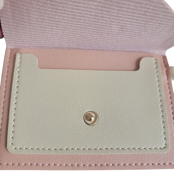 Pink and Cream Card Holder Keychain - Picture 3 of 4